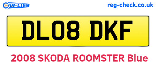 DL08DKF are the vehicle registration plates.