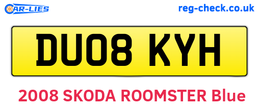 DU08KYH are the vehicle registration plates.