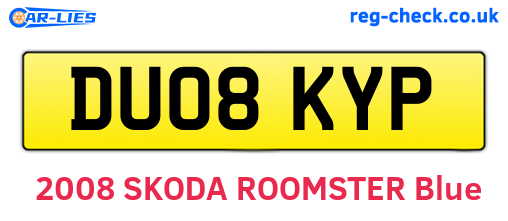 DU08KYP are the vehicle registration plates.