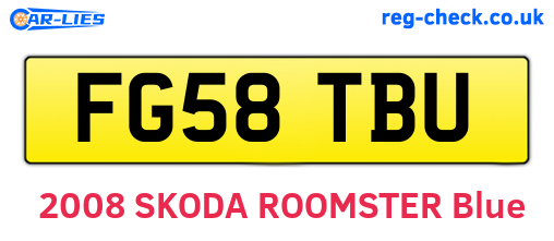 FG58TBU are the vehicle registration plates.