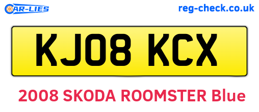 KJ08KCX are the vehicle registration plates.