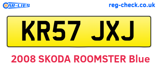 KR57JXJ are the vehicle registration plates.