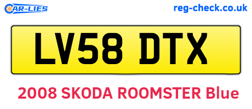 LV58DTX are the vehicle registration plates.