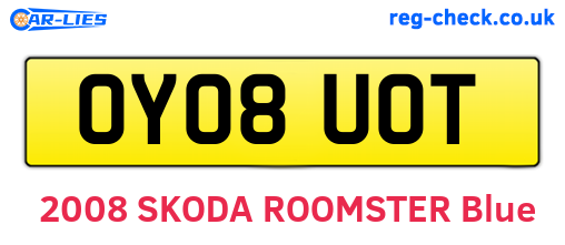 OY08UOT are the vehicle registration plates.