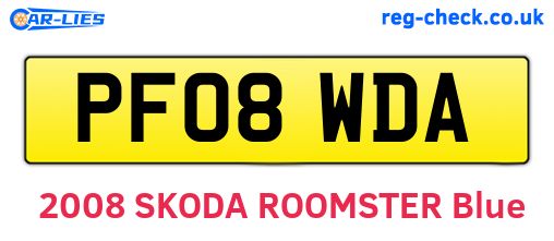 PF08WDA are the vehicle registration plates.