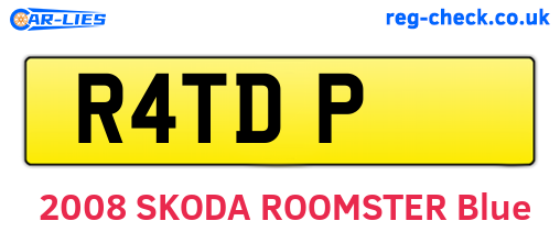 R4TDP are the vehicle registration plates.