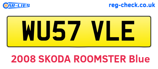WU57VLE are the vehicle registration plates.