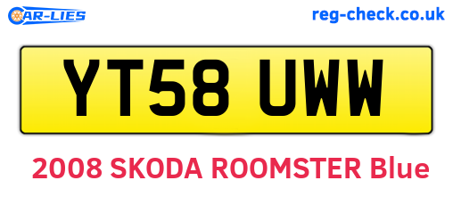 YT58UWW are the vehicle registration plates.