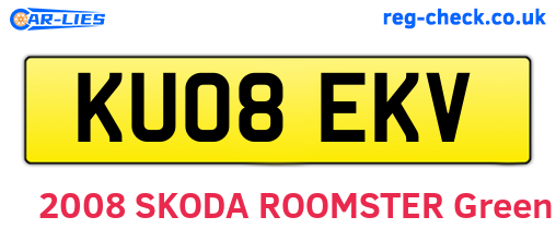 KU08EKV are the vehicle registration plates.