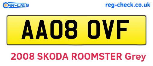 AA08OVF are the vehicle registration plates.