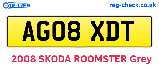 AG08XDT are the vehicle registration plates.
