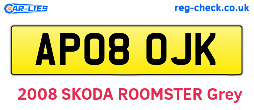 AP08OJK are the vehicle registration plates.