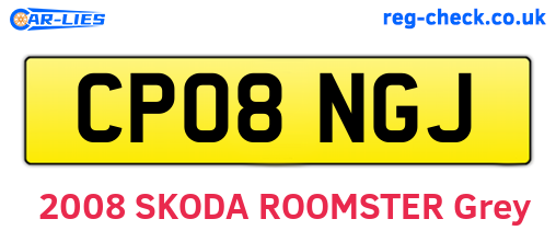 CP08NGJ are the vehicle registration plates.