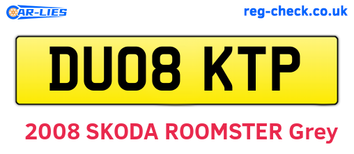 DU08KTP are the vehicle registration plates.