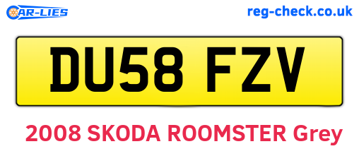 DU58FZV are the vehicle registration plates.