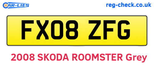 FX08ZFG are the vehicle registration plates.