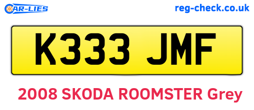 K333JMF are the vehicle registration plates.