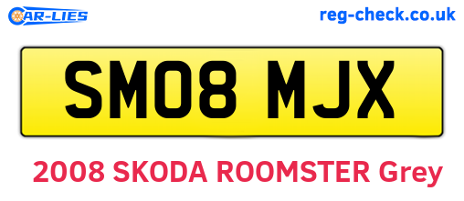 SM08MJX are the vehicle registration plates.