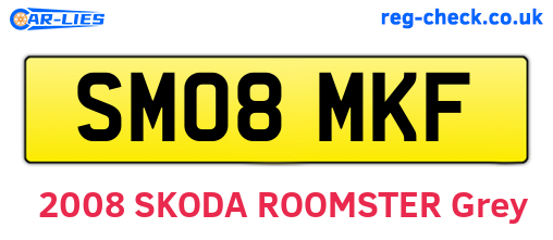 SM08MKF are the vehicle registration plates.