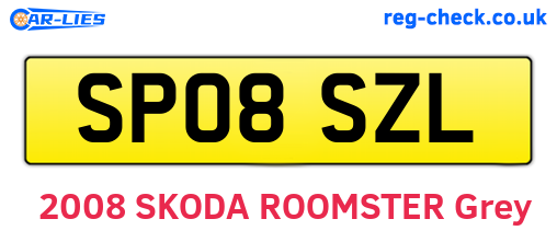 SP08SZL are the vehicle registration plates.