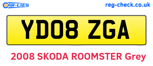 YD08ZGA are the vehicle registration plates.