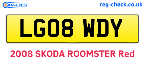 LG08WDY are the vehicle registration plates.
