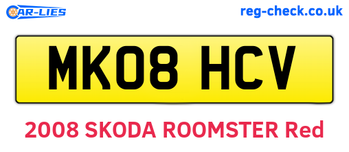 MK08HCV are the vehicle registration plates.