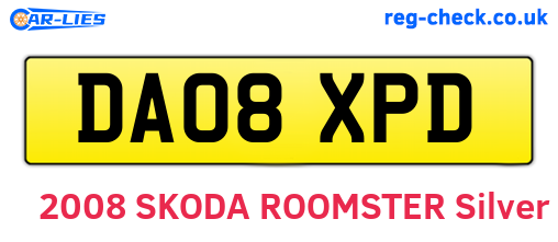 DA08XPD are the vehicle registration plates.