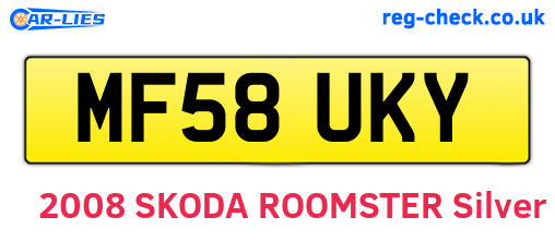 MF58UKY are the vehicle registration plates.