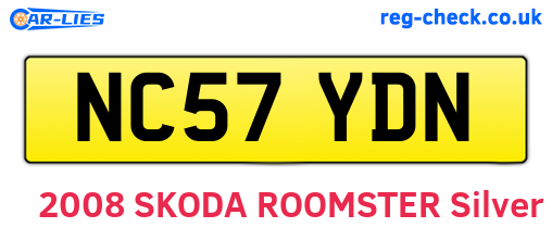 NC57YDN are the vehicle registration plates.