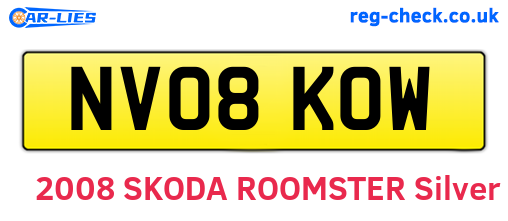 NV08KOW are the vehicle registration plates.