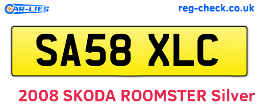 SA58XLC are the vehicle registration plates.