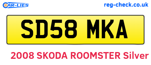 SD58MKA are the vehicle registration plates.