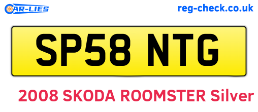 SP58NTG are the vehicle registration plates.
