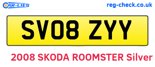 SV08ZYY are the vehicle registration plates.