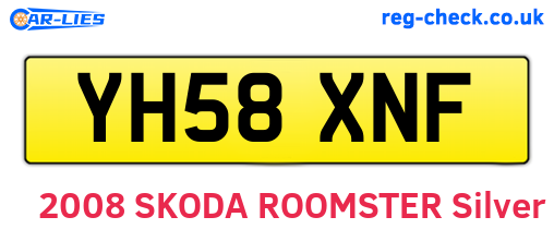 YH58XNF are the vehicle registration plates.