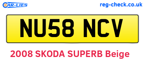 NU58NCV are the vehicle registration plates.