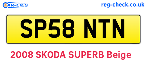 SP58NTN are the vehicle registration plates.