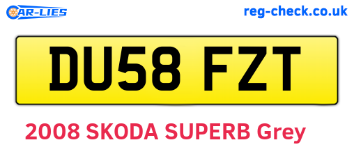 DU58FZT are the vehicle registration plates.