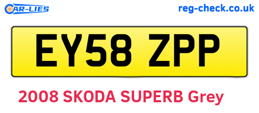 EY58ZPP are the vehicle registration plates.