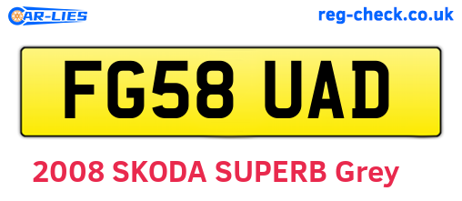 FG58UAD are the vehicle registration plates.