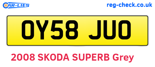 OY58JUO are the vehicle registration plates.