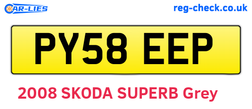 PY58EEP are the vehicle registration plates.