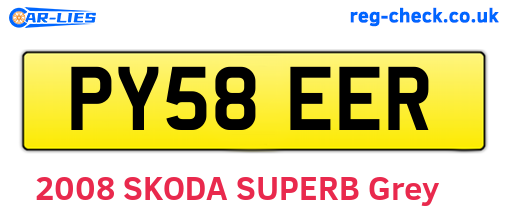 PY58EER are the vehicle registration plates.