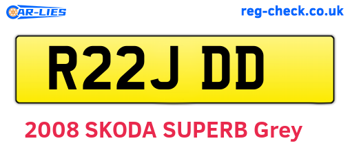 R22JDD are the vehicle registration plates.