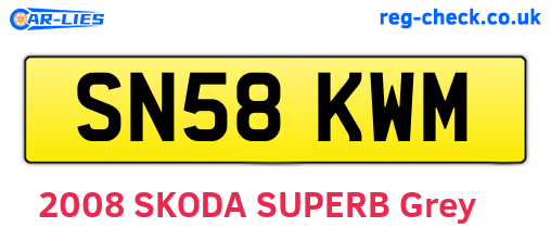 SN58KWM are the vehicle registration plates.