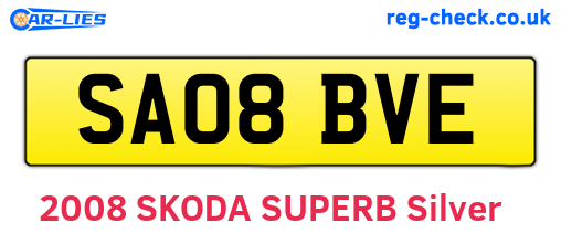 SA08BVE are the vehicle registration plates.
