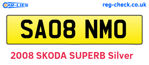 SA08NMO are the vehicle registration plates.