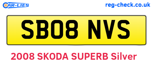 SB08NVS are the vehicle registration plates.