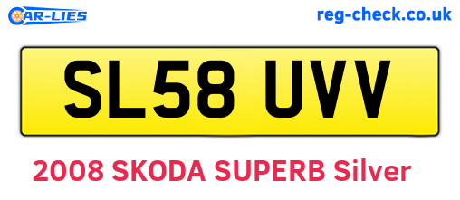 SL58UVV are the vehicle registration plates.